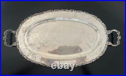 Sterling Silver 18 Long Tray with Handles Eagle Mark 815 grams