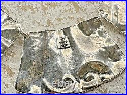 Sterling Silver 925 Artist Marked Stamped Sterling Made in Israel PZ Necklace