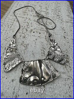 Sterling Silver 925 Artist Marked Stamped Sterling Made in Israel PZ Necklace