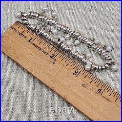 Sterling Silver 925 Marked Pearl Strong Magnetic Clasp & Safety Bracelet