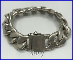 Sterling Silver 925 Mex Marked Thick Cuban Chain 9 Heavy Bracelet 152.7g