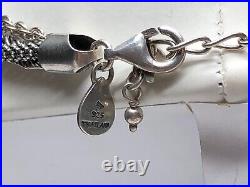 Sterling Silver 925 Thailand Marked Multi Chain 17 Beautiful Necklace 34.9g