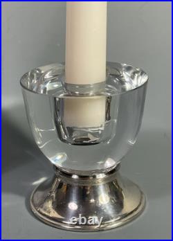 Sterling Silver & Acrylic Candle Holders PAIR Marked Whiting & Company Perfect