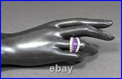 Sterling Silver Amethyst Stone Ring Marked 925 Womens Size 7 Free Shipping