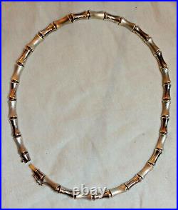 Sterling Silver Bamboo Classic Design tNecklace signed and marked IBB 24 grams