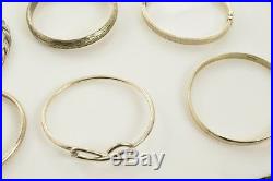 Sterling Silver Bangle Bracelet Lot 9 Bracelets Marked or Tested 127.3 grams