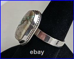 Sterling Silver Boulder Turquoise Ring Vintage 8.6g Sz 9 Signed