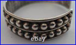 Sterling Silver Bracelet, Vintage, double row beads, marked