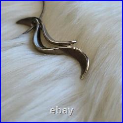 Sterling Silver Breuning Necklace Modernist Abstract Signed Marked 925 Statement