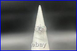 Sterling Silver CZ Engagement Ring Size 8.5 10mm Center Stone Marked