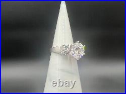 Sterling Silver CZ Engagement Ring Size 8.5 10mm Center Stone Marked