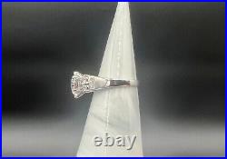 Sterling Silver CZ Engagement Ring Size 8.5 10mm Center Stone Marked