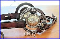 Sterling Silver Concho snaffle bit and headstall marked MW Adams