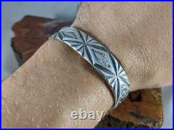 Sterling Silver Cuff Bracelet by Mark Chee Navajo NA Master Silversmith