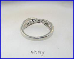 Sterling Silver Diamond Chip Triple Band Twist Ring Marked Sun Size 7