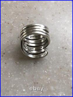 Sterling Silver Free Form Wrap Around Ring marked 925 India 12 grams