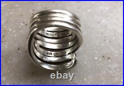 Sterling Silver Free Form Wrap Around Ring marked 925 India 12 grams