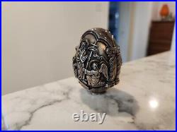 Sterling Silver Greece RELIGIOUS Design Egg Shaped Paperweight marked AG 999