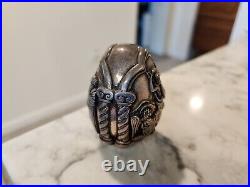 Sterling Silver Greece RELIGIOUS Design Egg Shaped Paperweight marked AG 999