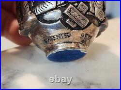 Sterling Silver Greece RELIGIOUS Design Egg Shaped Paperweight marked AG 999