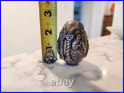 Sterling Silver Greece RELIGIOUS Design Egg Shaped Paperweight marked AG 999