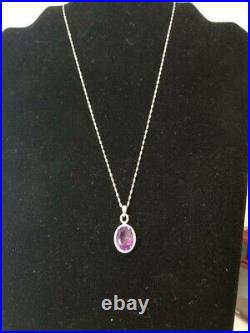Sterling Silver High Quality Amethyst Necklace. Marked 925 and gem tested