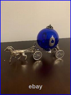 Sterling Silver Horse Drawn Carriage Disney Cinderella Style -Marked 925 Italy