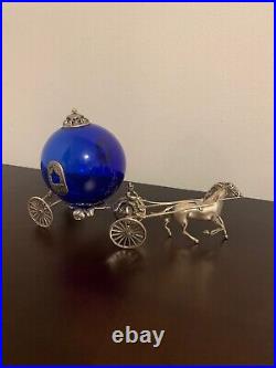 Sterling Silver Horse Drawn Carriage Disney Cinderella Style -Marked 925 Italy