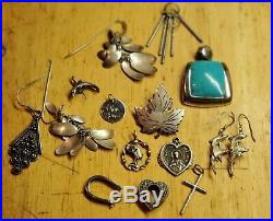 Sterling Silver Jewelry 925 Scrap Or Not Lot marked tested 154 grams