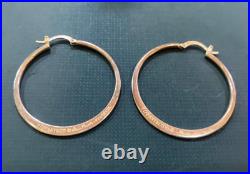 Sterling Silver LARGE Hoop Earrings marked Tiffany & Co Elsa Peretti Signed