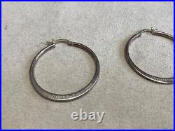 Sterling Silver LARGE Hoop Earrings marked Tiffany & Co Elsa Peretti Signed