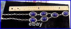 Sterling Silver Lapis Lazuli Necklace Cuff Bracelet & Ring marked BEGAY