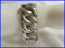Sterling Silver Large Link Necklace and Bracelet Marked Mexico TC-80, 925