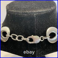 Sterling Silver Marked 925 Circular Chain Link Necklace Choker 18