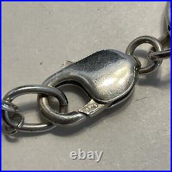 Sterling Silver Marked 925 Circular Chain Link Necklace Choker 18