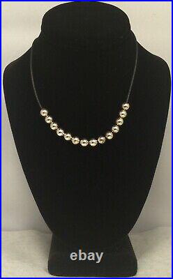 Sterling Silver Marked 925 Necklace With Silver Beads 17 1/2