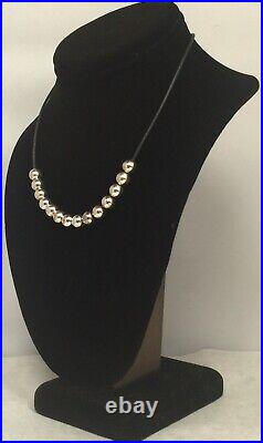 Sterling Silver Marked 925 Necklace With Silver Beads 17 1/2