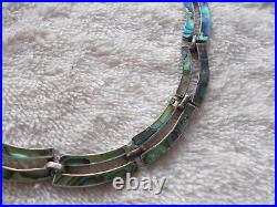 Sterling Silver & Mother Of Pearl Double Strand Necklace Marked 925