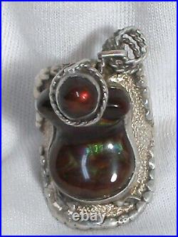 Sterling Silver Navaho Saddle Ring Tiger Eye Marked E S Edison Smith Size 6-1/2