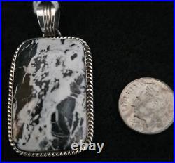 Sterling Silver Navajo White Buffalo Pendant, signed/marked