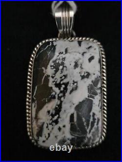 Sterling Silver Navajo White Buffalo Pendant, signed/marked