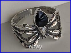Sterling Silver Onyx Spider Ring 4.3g Sz 8.75 Signed