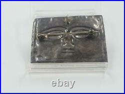 Sterling Silver Pendant/ Pin / Broach Face marked USO UNEN