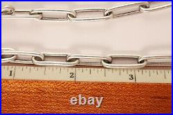 Sterling Silver Rectangular Long Link Necklace 36 Inches Long Marked 1000 74g