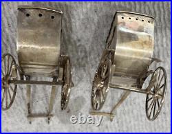 Sterling Silver Rick Shaw Salt & Pepper (marked 950) with movable parts -Vintage