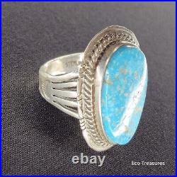 Sterling Silver Ring Marked Jake Sampson Navajo Turquoise Sz 8.75