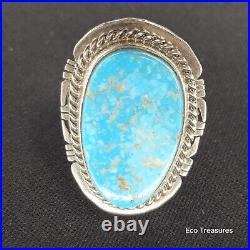 Sterling Silver Ring Marked Jake Sampson Navajo Turquoise Sz 8.75