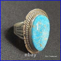 Sterling Silver Ring Marked Jake Sampson Navajo Turquoise Sz 8.75