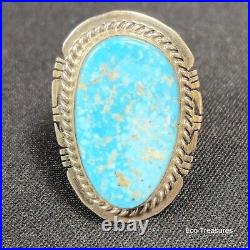 Sterling Silver Ring Marked Jake Sampson Navajo Turquoise Sz 8.75