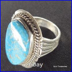 Sterling Silver Ring Marked Jake Sampson Navajo Turquoise Sz 8.75